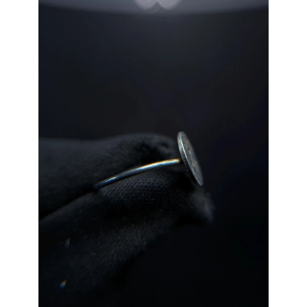 Sterling Silver Engraved Flower Oval Ring Size 6 Dainty Floral Ring